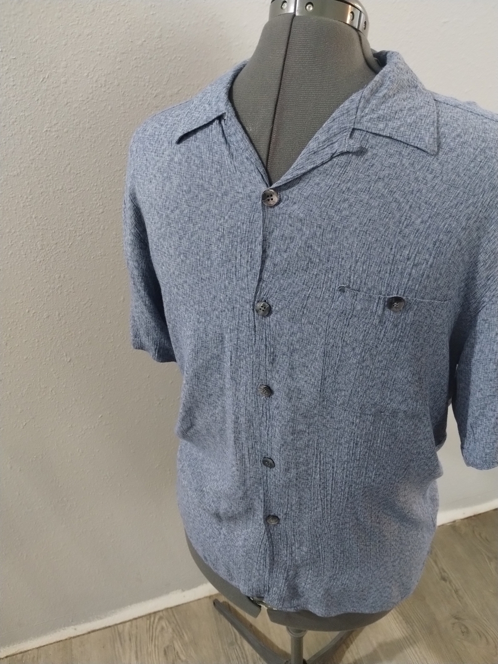 Pronto Uomo Classic Men's Blue Short-Sleeve Button-Up Shirt